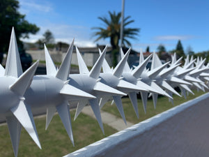 single row rotating spikes, Star rotating spikes, wall spikes, most effective anti-climb wall spikes, security spike, protect your home, secure your home business, security south africa, Spike-it security, Rola spikes, Star Spikes, rotating security spikes, wall spikes, vibracrete spikes, brick wall spikes,