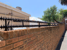 Load image into Gallery viewer, Double row rotating spikes, Star rotating spikes, wall spikes, most effective anti-climb wall spikes, security spike, protect your home, secure your home business, security south africa, Spike-it security, Rola spikes, Star Spikes, rotating security spikes
