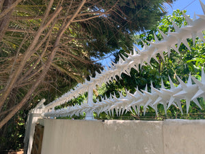 Double row rotating spikes, Star rotating spikes, wall spikes, most effective anti-climb wall spikes, security spike, protect your home, secure your home business, security south africa, Spike-it security, Rola spikes, Star Spikes, rotating security spikes