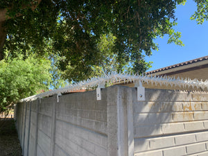 single row rotating spikes, Star rotating spikes, wall spikes, most effective anti-climb wall spikes, security spike, protect your home, secure your home business, security south africa, Spike-it security, Rola spikes, Star Spikes, rotating security spikes, wall spikes, vibracrete spikes, brick wall spikes,